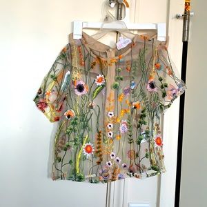 See through top with bandeau underneath